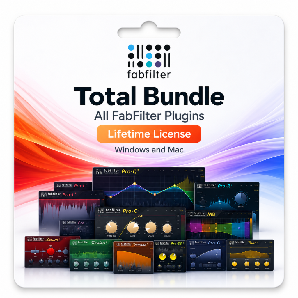 FabFilter Total Bundle Lifetime License for Windows and Mac – Professional Audio Plugins